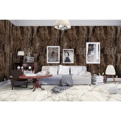Marmerlook Tegel 60x120 Bruin Hoogglans Frappuccino