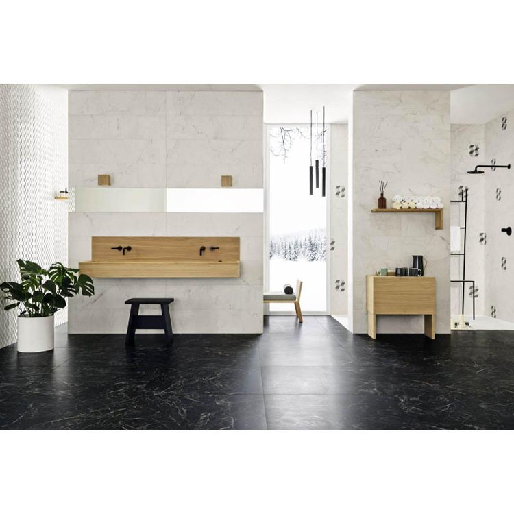 Marmerlook Tegel 60x120 Zwart Mat Saint Laurent