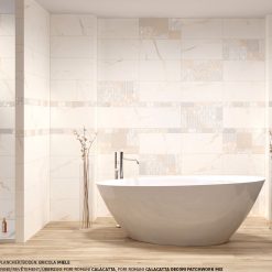 Marmerlook tegel 120x120 Wit Statuario Oro