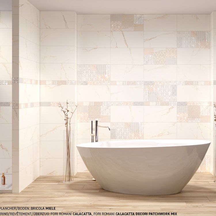 Marmerlook tegel 120x120 Wit Statuario Oro