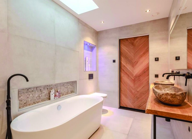 Betonlook Tegel Hexagon Mozaiek in Badkamer