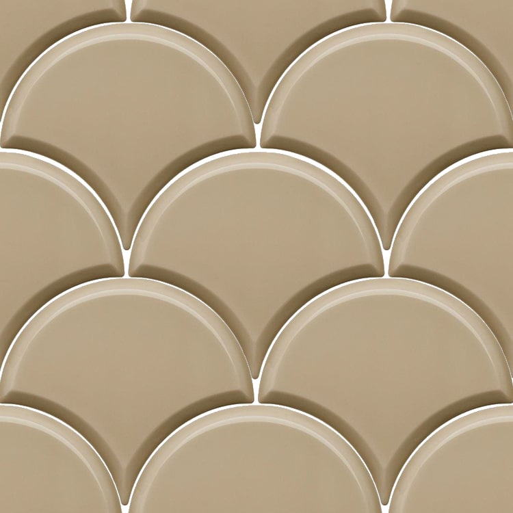 Schubben Tegels 13x15 - Escama Beige Bruin Hoogglans
