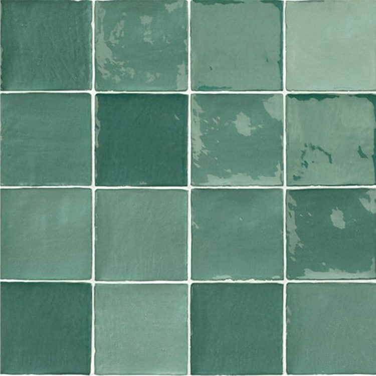 Handvorm Tegels 10x10 - Marokkaanse Zellige Natucer Stow Mix Groen