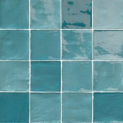 Handvorm Tegels 10x10 - Marokkaanse Zellige Natucer Stow Mix Turquoise Blauw