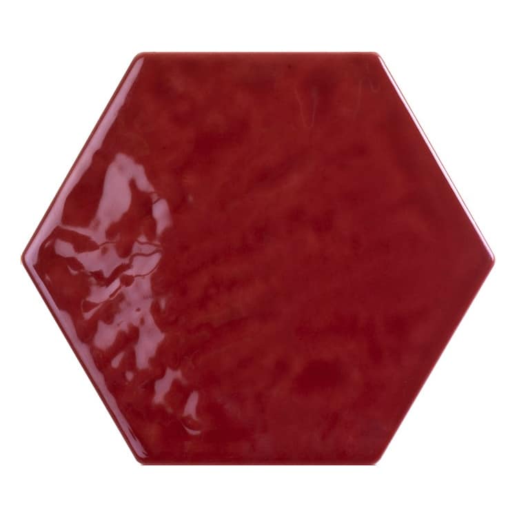 Hexagon Handvorm Tegels - Marokkaanse Zellige Tonalite Exabright Gebroken Bordeaux