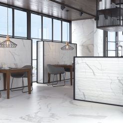 Marmerlook tegel 120x40 Wit Statuario Mat