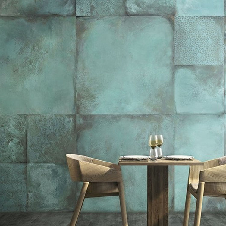 Metallook Tegel 60x60 Mintgroen Trace Mint
