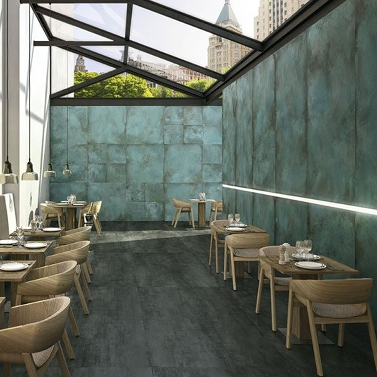 Metallook Tegel 60x60 Mintgroen Trace Mint
