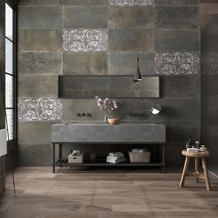 Metallook Roestlook Tegels 90×90 Foundry Bronce Brons
