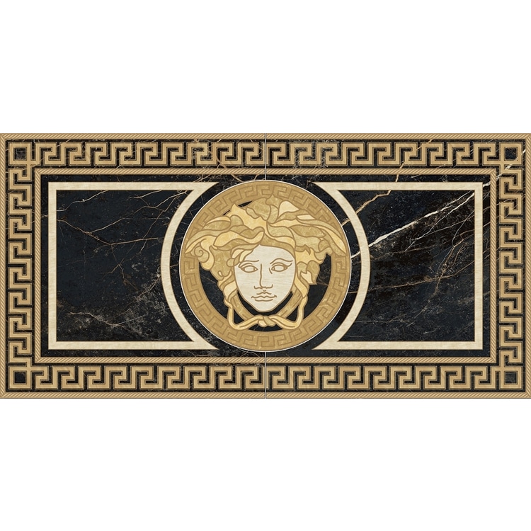 Versace Ceramics - Rosoni Rosone Medusa 58,5x117,5 Marmerlook Versace Tegels