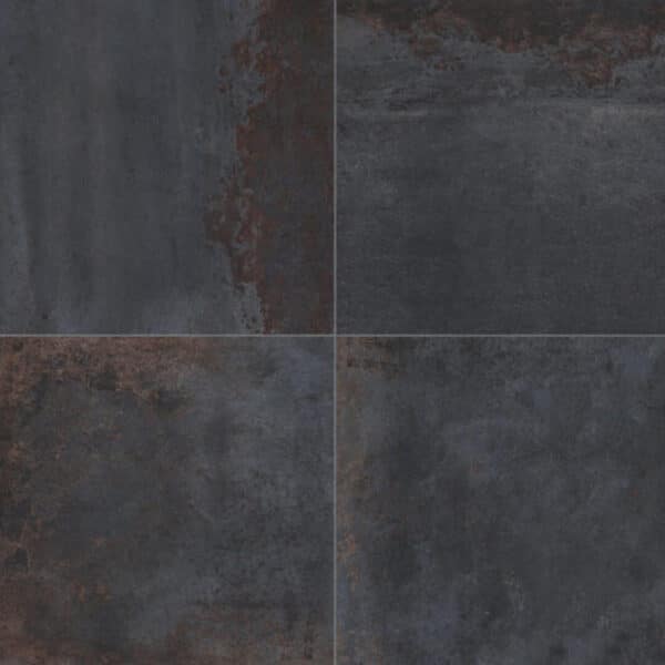 Metallook-Tegels-100x100-Metallo-Nero-Roestlook-Blauw-Bruin