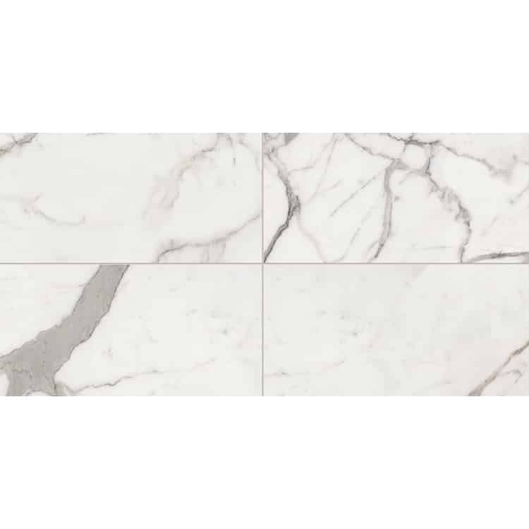 Marmerlook Tegels 60x120 ELLU Calacatta Gebroken Wit Grijs Hoogglans