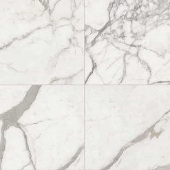Marmerlook Tegels 60x60 ELLU Calacatta Gebroken Wit Grijs Hoogglans