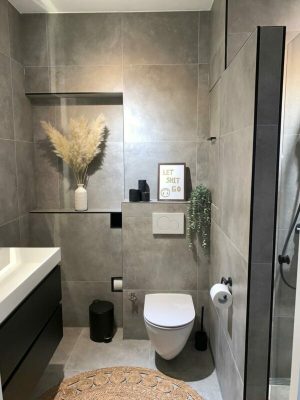 60x60 Grijze Betonlook Tegels Badkamer
