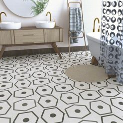 Tegel 29,3x29,3 - Pop Tile Janis Nacar Wit Zwart