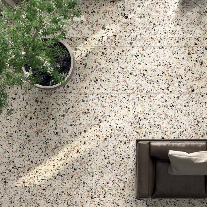 Terrazzo Look Tegel Creme Oranje 60x120 Venice Villa Ivory Naturale Terrazzo Look Tegel Creme Oranje 60x120 Venice Villa Ivory Naturale