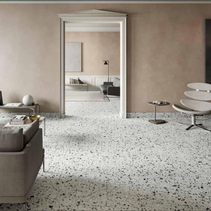 Terrazzo Look Tegel Lichtgrijs 60x120 Venice Villa Silver Naturale Terrazzo Look Tegel Lichtgrijs 60x120 Venice Villa Silver Naturale
