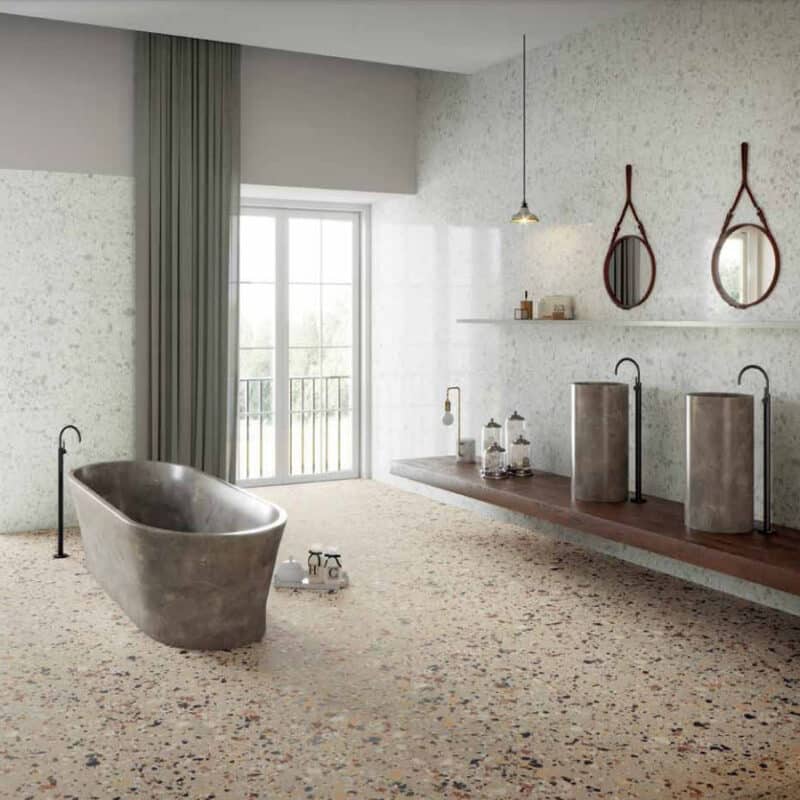 Terrazzo Look Tegel Wit Gebroken 60x120 Venice Villa Zinc Naturale Terrazzo Look Tegel Wit Gebroken 60x120 Venice Villa Zinc Naturale