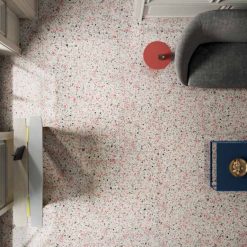 Terrazzo Look Tegel Wit Rood 120x60 Ven Coral SF1