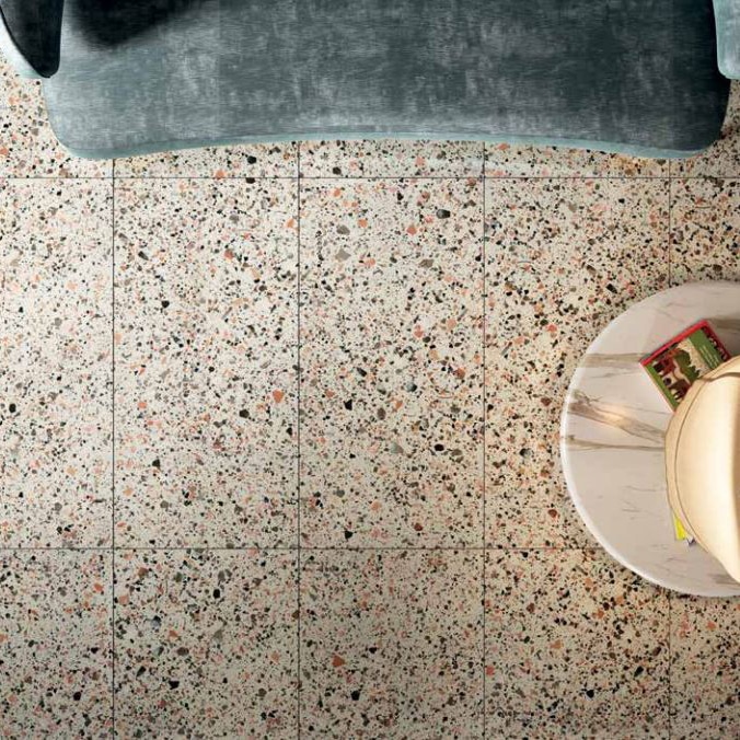 Terrazzo Look Tegel Wit Roze 60x120 Venice Villa Pink Naturale Terrazzo Look Tegel Wit Roze 60x120 Venice Villa Pink Naturale