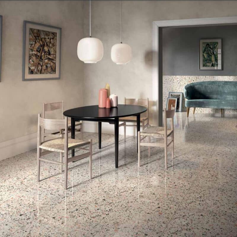 Terrazzo Look Tegel Wit Roze 60x120 Venice Villa Pink Naturale Terrazzo Look Tegel Wit Roze 60x120 Venice Villa Pink Naturale