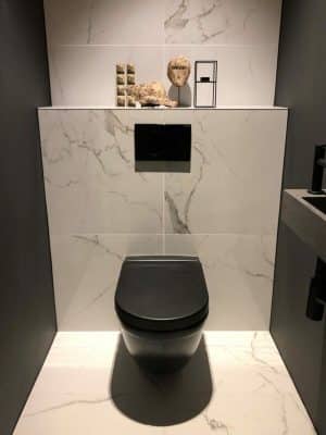 Marmerlook Tegels Toilet Wit Zwart Antraciet