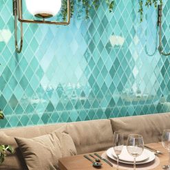 Ruit Tegels 9,8x16,7 - Memories Looks Handvorm Acqua Turquoise Blauw Sfeer