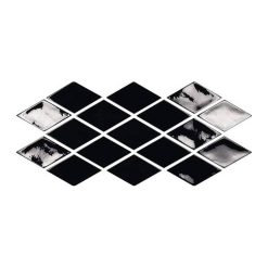 Ruit Tegels 9,8x16,7 - Memories Looks Handvorm Night Zwart Patroon