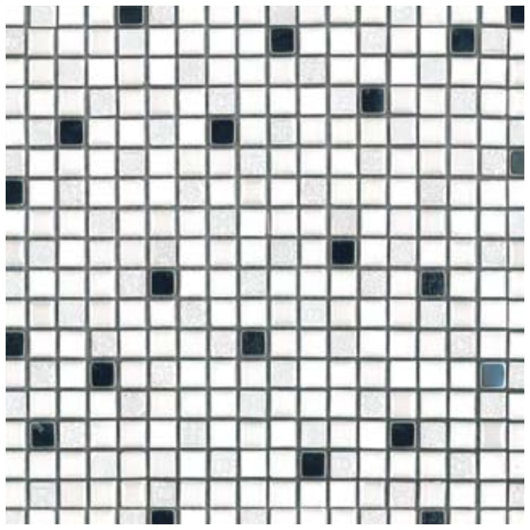 Glas- en Natuursteenmozaïek - Wit RVS Metaal 15x15