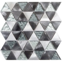 Glas- en Metaalmozaiek - Trinity Silver Zilver