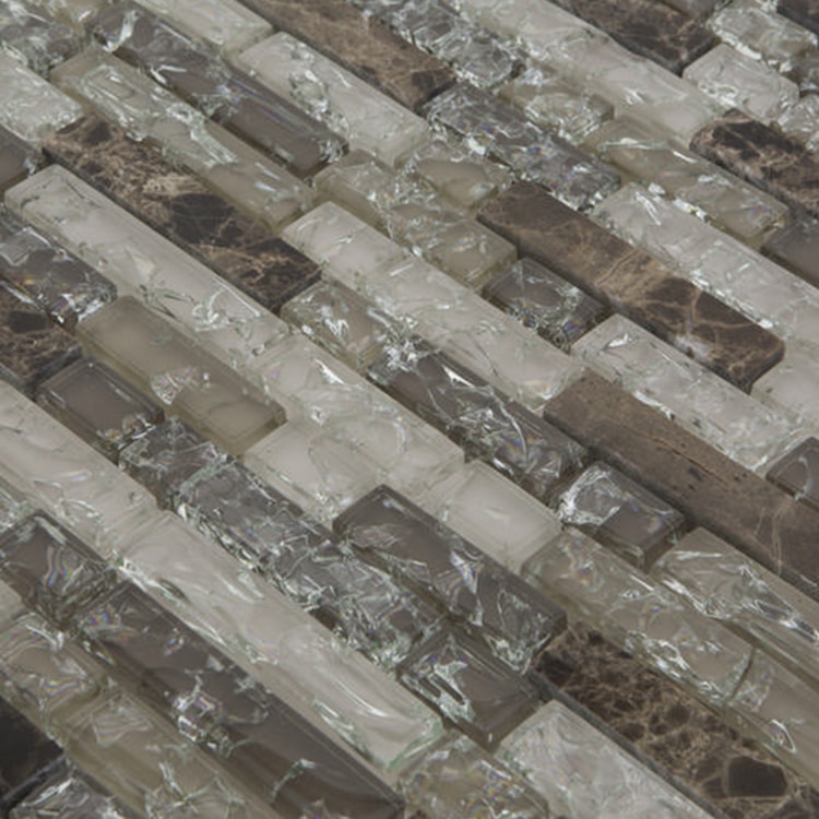 Glas- en Natuursteenmozaiek - Marmer Chocolate Craquele