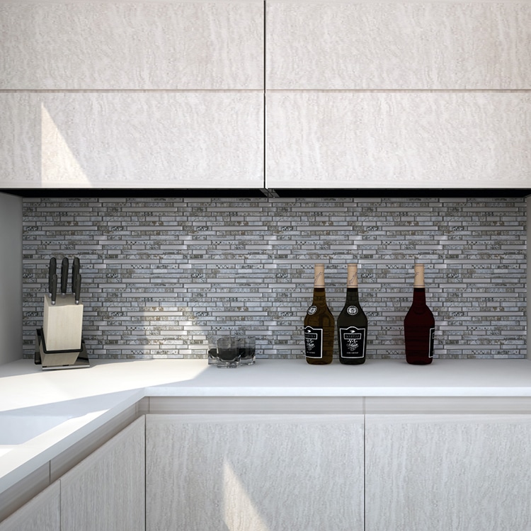 Glas- en Natuursteenmozaiek - Ocean Air Metaalfolie