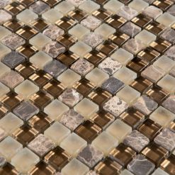 Alternative view of Glas- en Natuursteenmozaïek - Lumille Mokka Brons Bruin