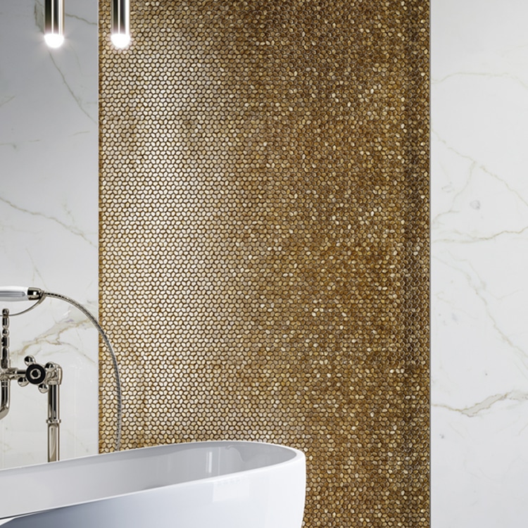 Metaalmozaiek – Kiezel Brighton Brass Goud