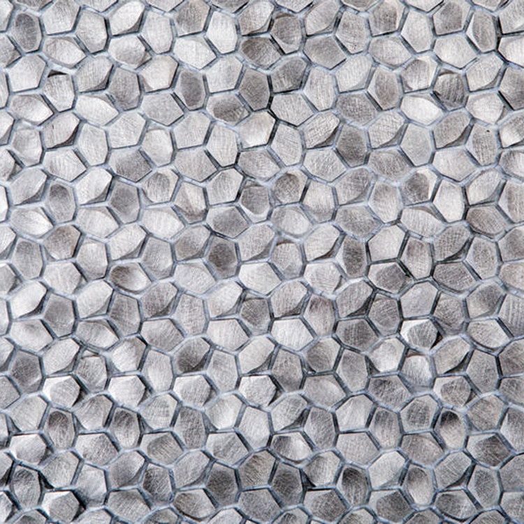 Metaalmozaiek - Kiezel Brighton Silver Zilver