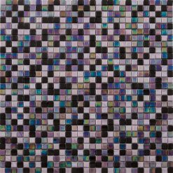 Glasmozaïek - Agathe Roze Zwart Parelmoer 10x10