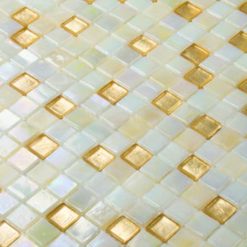 Alternative view of Glasmozaïek - Albast Creme Goud 15x15