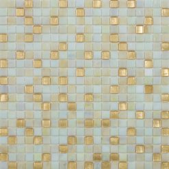 Glasmozaïek - Albast Creme Goud 15x15