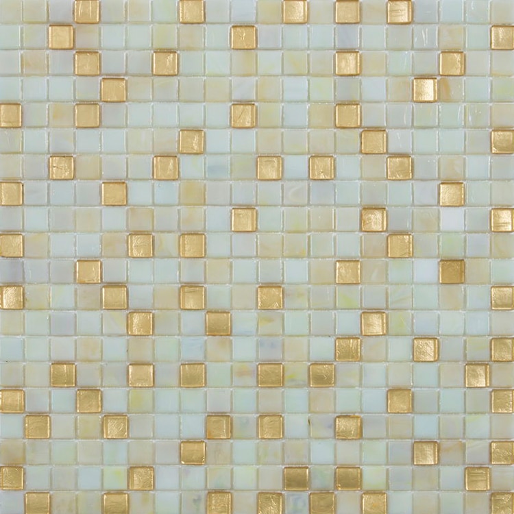 Glasmozaïek - Albast Creme Goud 15x15