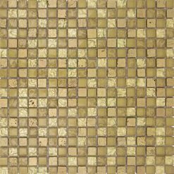 Glas- en Natuursteenmozaïek - Goud Kristal 15x15