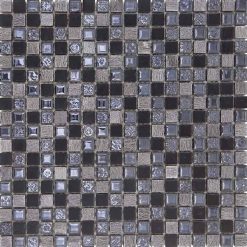 Glas- en Natuursteenmozaïek - Blauw Zwart Leisteen 15x15