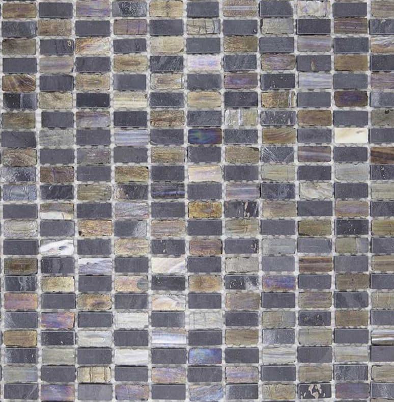 Natuursteen- en Glasmozaïek - Zwart Noir Rechthoek 11,5x25