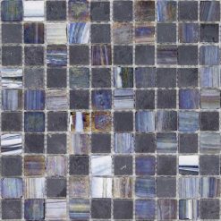 Natuursteen- en Glasmozaïek – Zwart Noir Vierkant 25x25