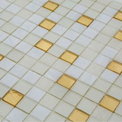 Alternative view of Glasmozaïek - Elite Papyrus Wit Goud 20x20