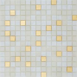 Glasmozaïek - Elite Papyrus Wit Goud 20x20