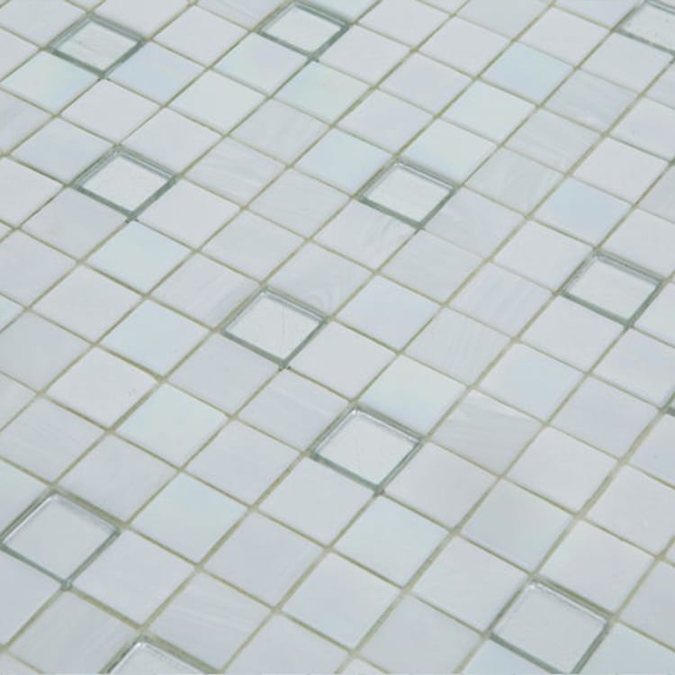 Glasmozaïek - Elite Sneeuwvlok Wit Parelmoer 20x20