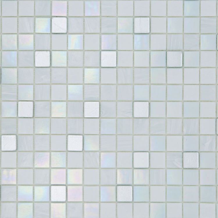 Glasmozaïek - Elite Sneeuwvlok Wit Parelmoer 20x20