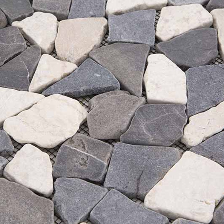 Natuursteenmozaïek - Gebroken Steen Zwart Wit 30x30