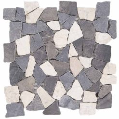 Natuursteenmozaïek - Gebroken Steen Zwart Wit 30x30
