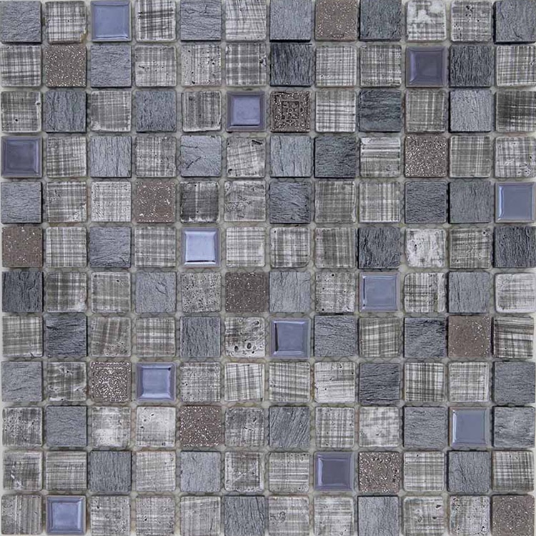 Glas- en Natuursteenmozaïek - Grijs Linnen 23x23